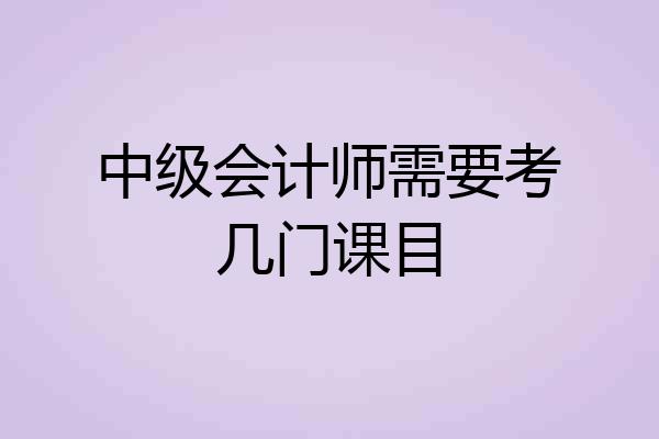 中级会计师需要考几门课目