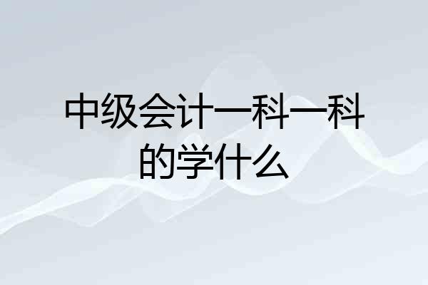 中级会计一科一科的学什么