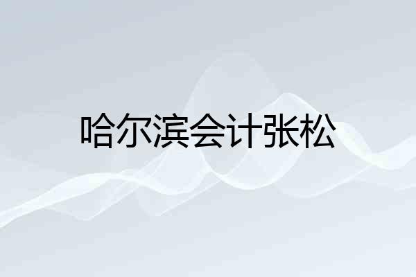 哈尔滨会计张松