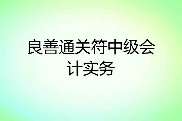 良善通关符中级会计实务