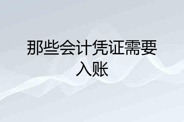 那些会计凭证需要入账