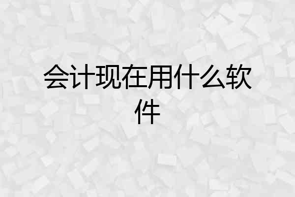 会计现在用什么软件