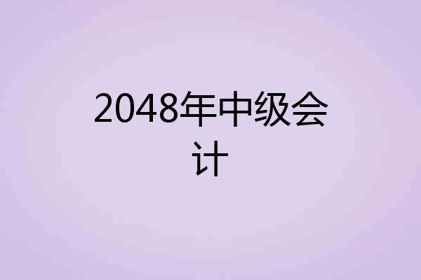 2048年中级会计