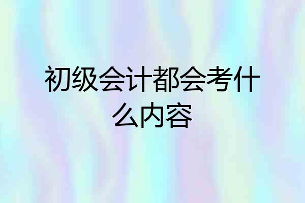 初级会计都会考什么内容