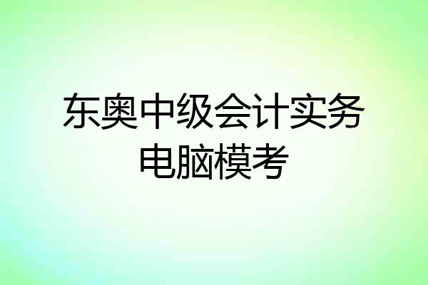 东奥中级会计实务电脑模考