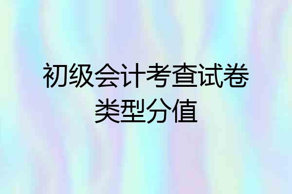 初级会计考查试卷类型分值