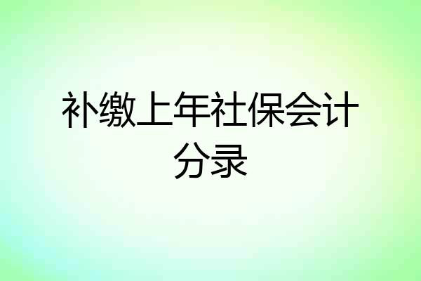 补缴上年社保会计分录