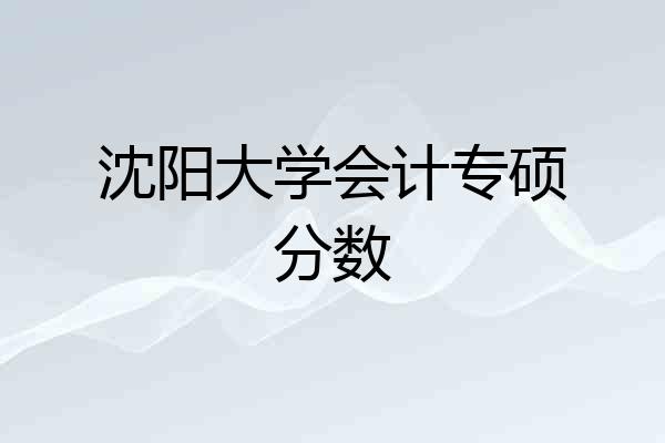 沈阳大学会计专硕分数
