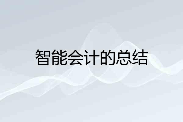 智能会计的总结