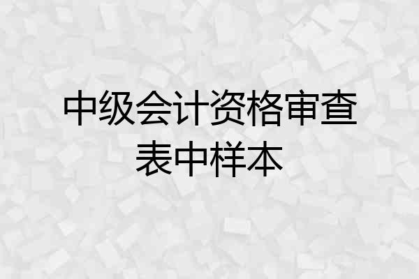 中级会计资格审查表中样本