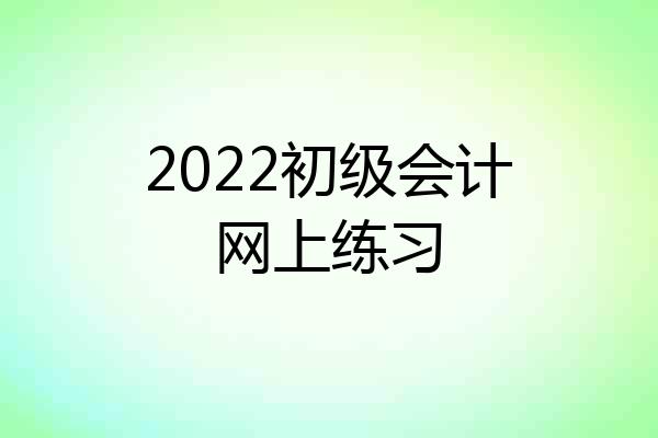 2022初级会计网上练习