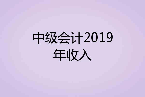 中级会计2019年收入
