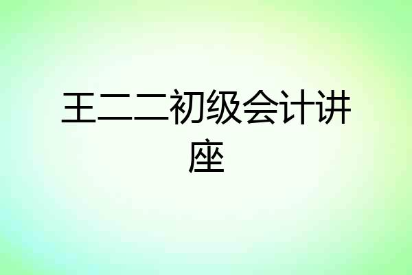 王二二初级会计讲座
