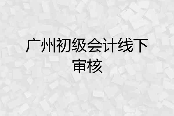 广州初级会计线下审核