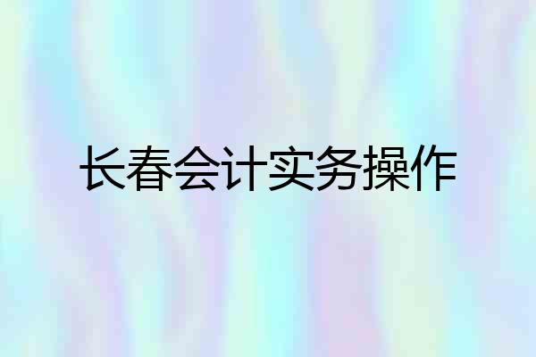长春会计实务操作