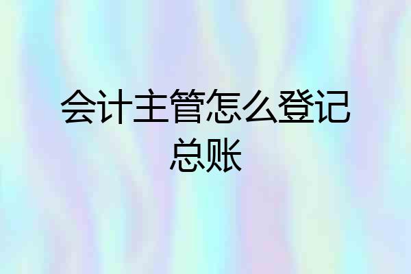 会计主管怎么登记总账