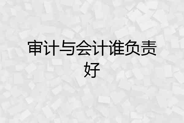 审计与会计谁负责好