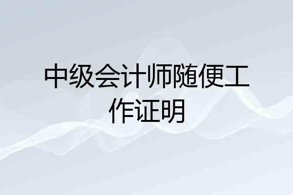 中级会计师随便工作证明