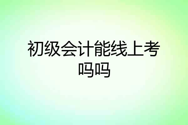初级会计能线上考吗吗