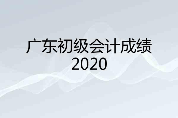 广东初级会计成绩2020