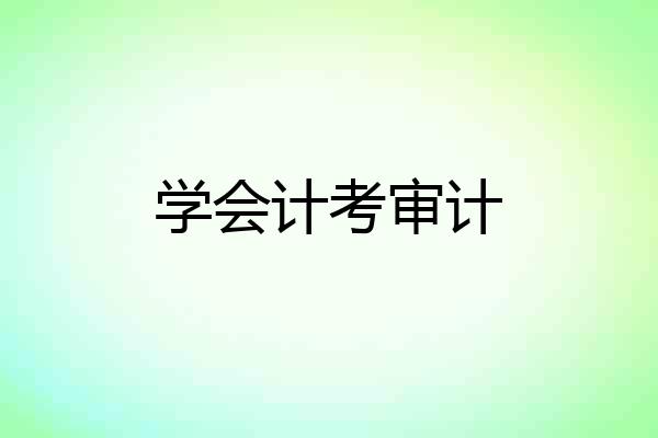 学会计考审计