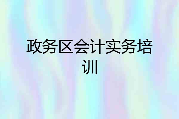 政务区会计实务培训