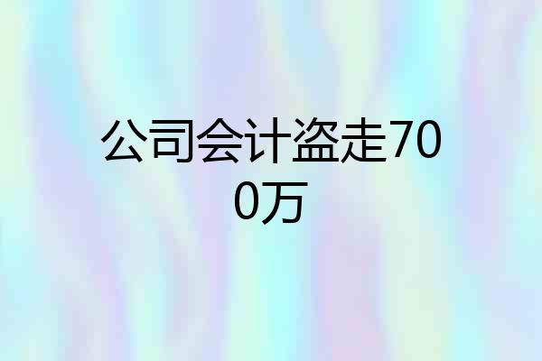 公司会计盗走700万