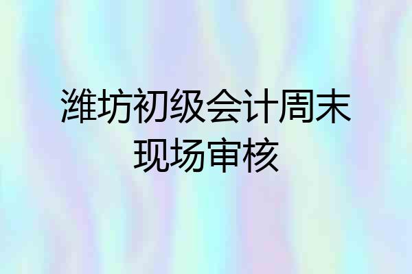潍坊初级会计周末现场审核