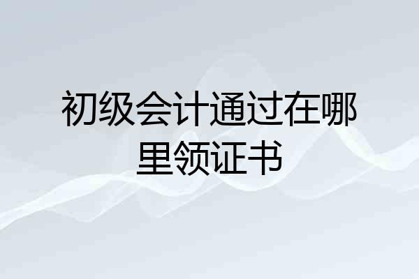 初级会计通过在哪里领证书