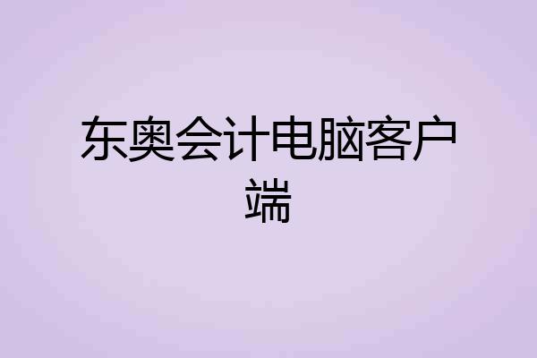 东奥会计电脑客户端