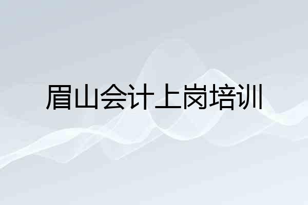 眉山会计上岗培训