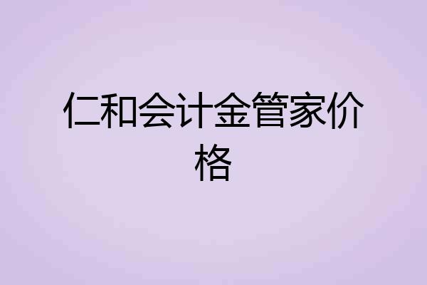 仁和会计金管家价格