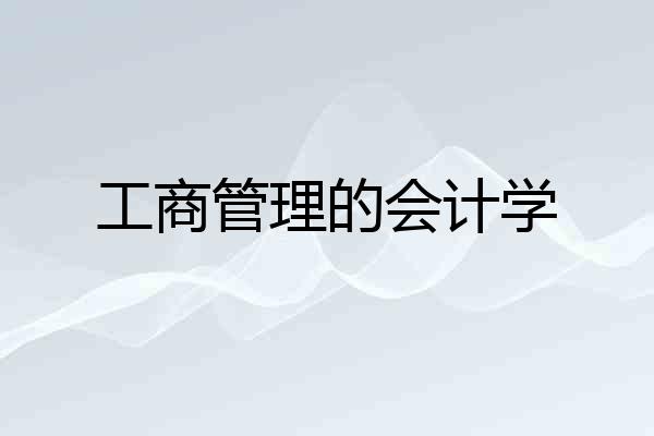 工商管理的会计学