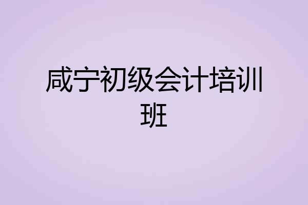 咸宁初级会计培训班