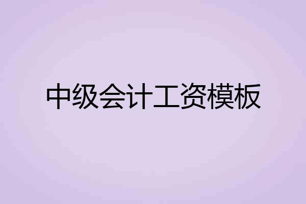 中级会计工资模板