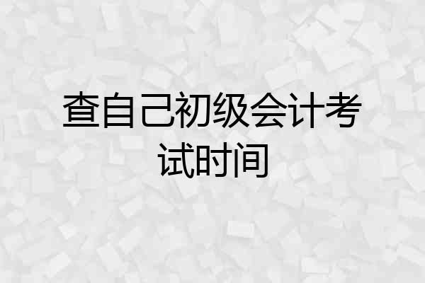 查自己初级会计考试时间
