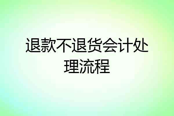 退款不退货会计处理流程