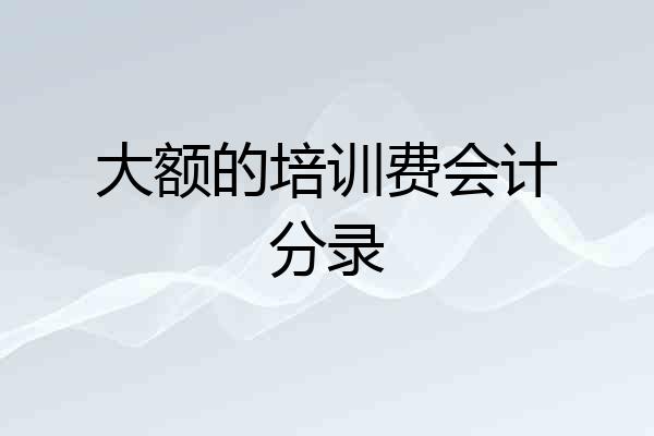 大额的培训费会计分录