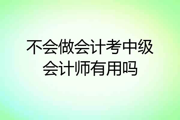 不会做会计考中级会计师有用吗