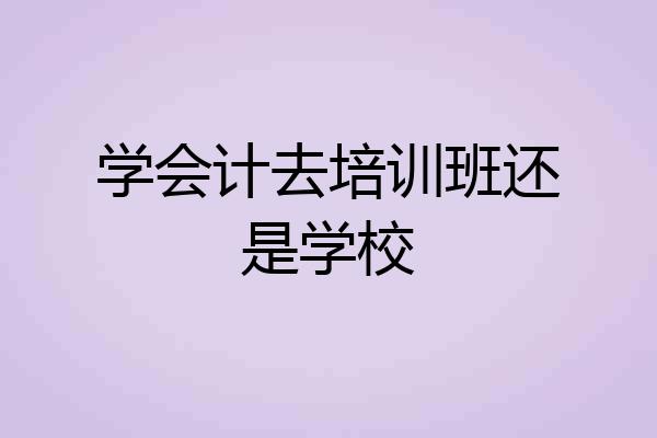 学会计去培训班还是学校