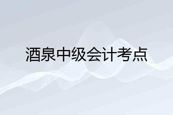 酒泉中级会计考点