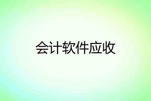 会计软件应收
