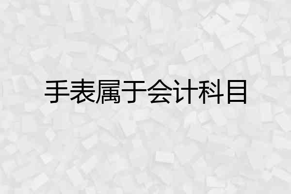 手表属于会计科目
