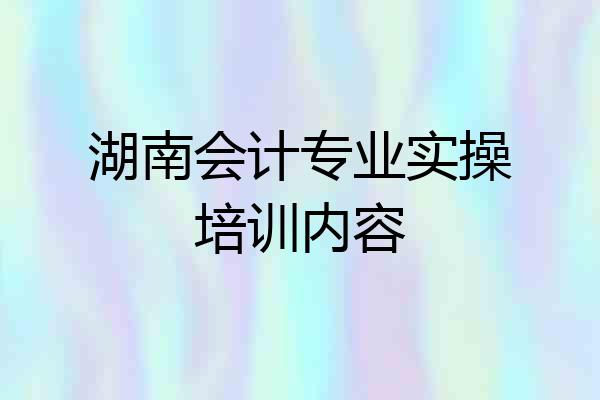 湖南会计专业实操培训内容