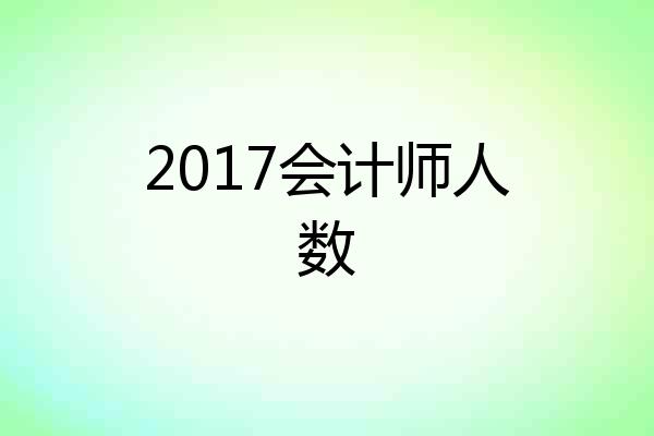2017会计师人数