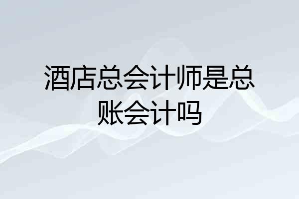 酒店总会计师是总账会计吗