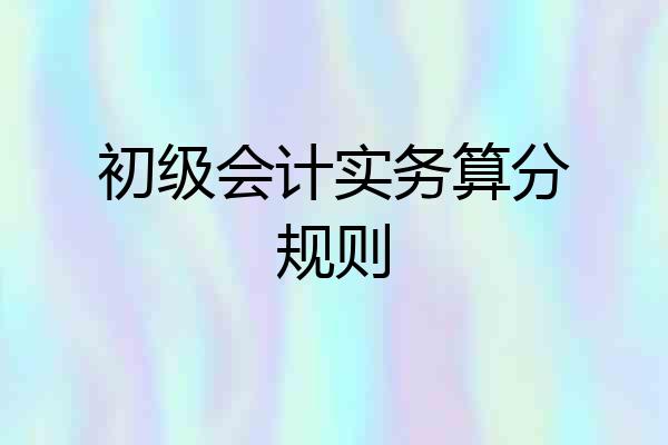 初级会计实务算分规则