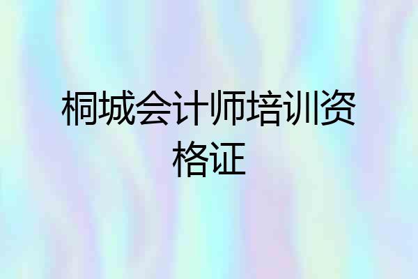 桐城会计师培训资格证