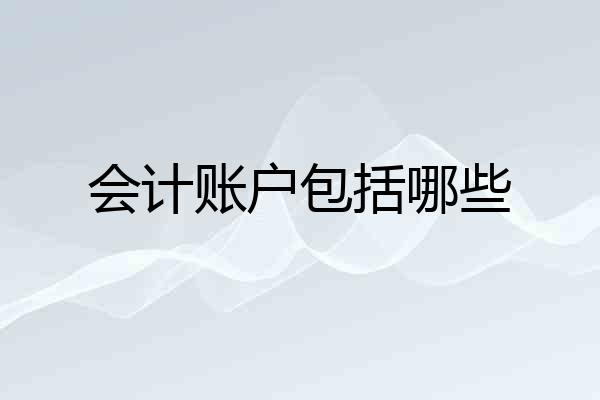 会计账户包括哪些