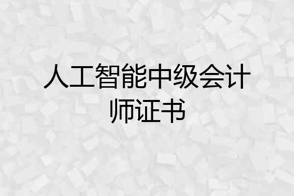 人工智能中级会计师证书